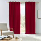 Rideau sur mesure en lin doublure coton bordeaux