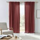 Rideau sur mesure en lin doublure coton rouge brique