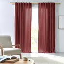Rideau sur mesure en lin froissé rouge brique