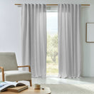 Rideau sur mesure en lin doublure coton gris minéral