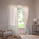 Rideau sur mesure en lin bicolore gris minéral