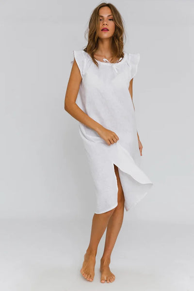 Robe de nuit en lin « Rosa » Blanc 11 #colour_blanc-optique