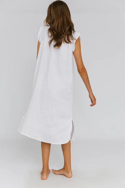 Robe de nuit « Rosa » en lin lavé Blanc 11 #colour_blanc-optique