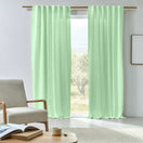 Rideau sur mesure en lin doublure coton vert menthe