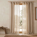 Voilages sur mesure en lin lavé beige naturel