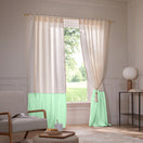Rideau sur mesure en lin bicolore vert menthe