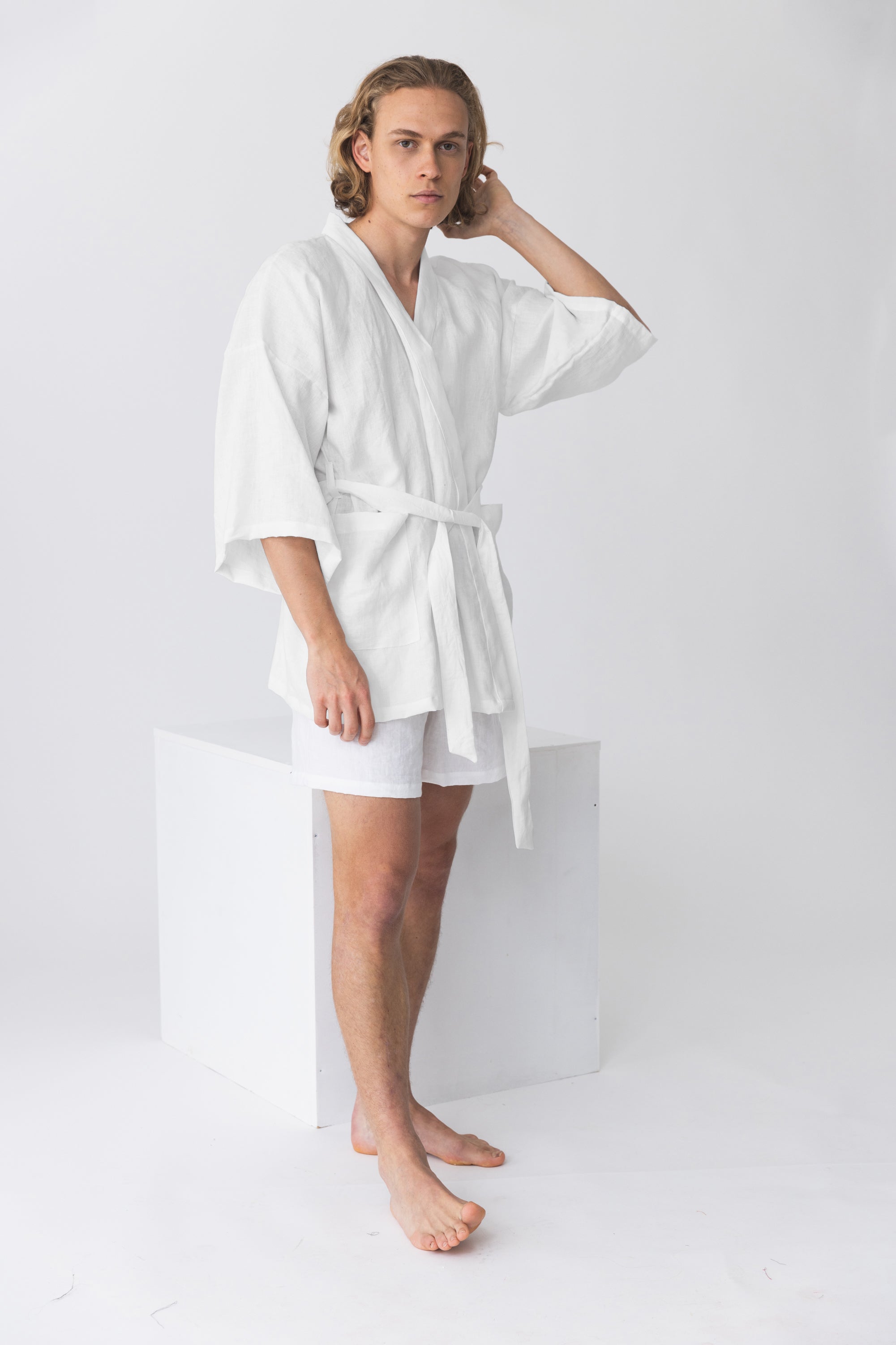 Kimono Japonais Robe De Chambre Ete Pour Homme Peignoir Kimono