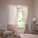 Rideau bicolore en lin lavé beige naturel