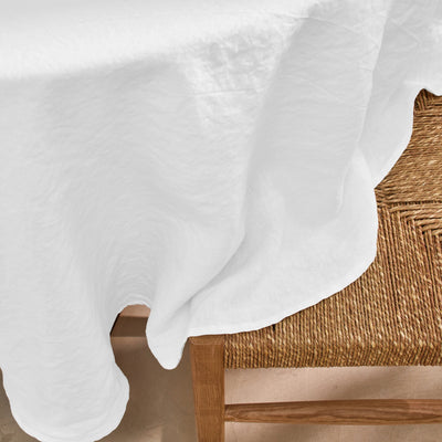 Nappe basique ronde en lin blanc