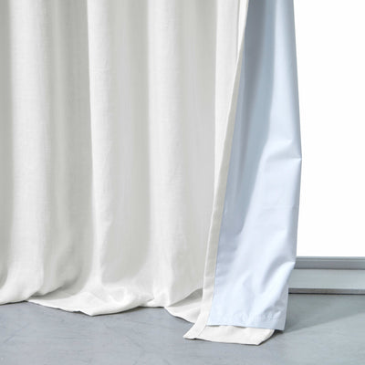 Rideau occultant en lin Blanc sur mesure