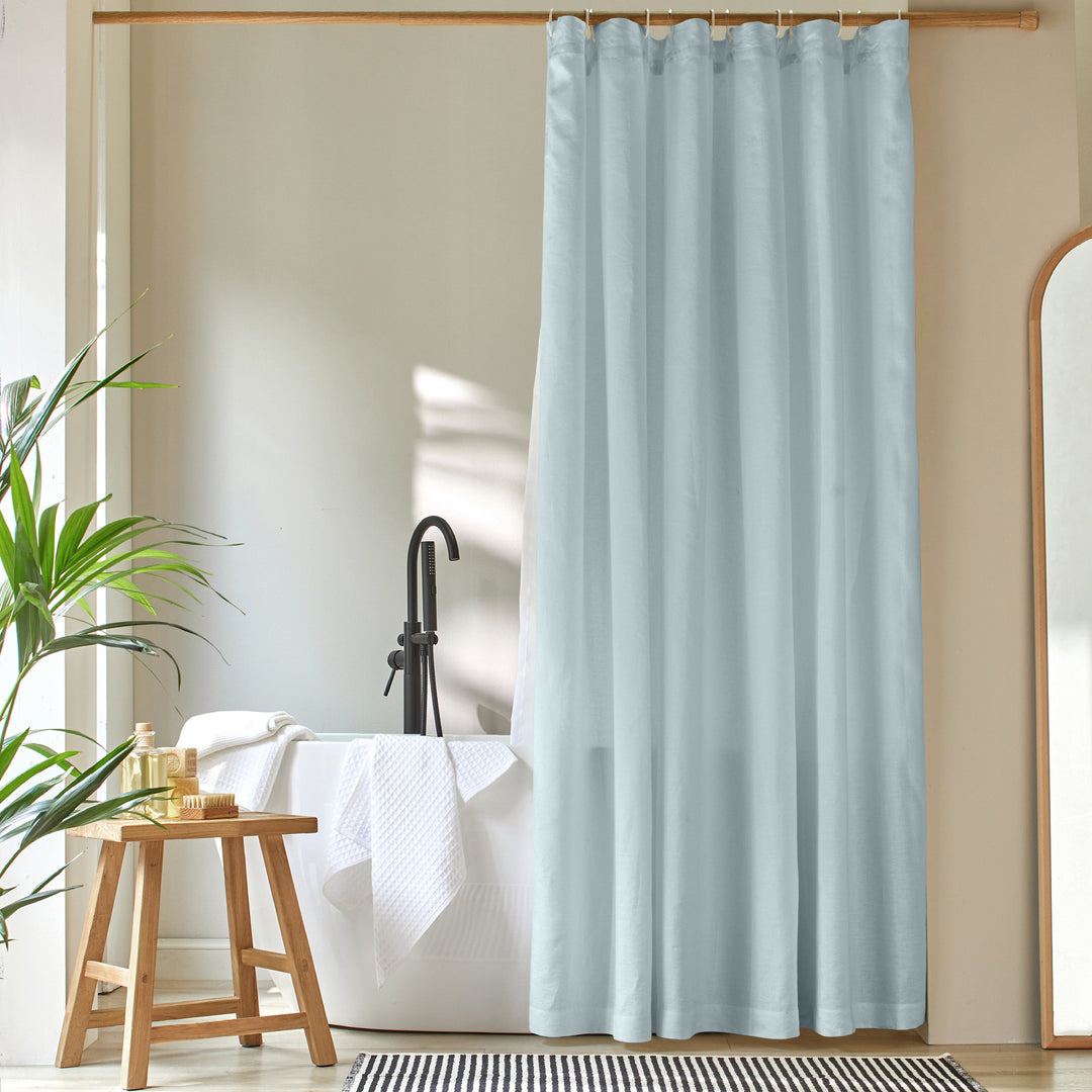 Rideau De Douche Trump Mar-a-Lago Kassatex – Bleu Ciel, Gaufré, NEUF