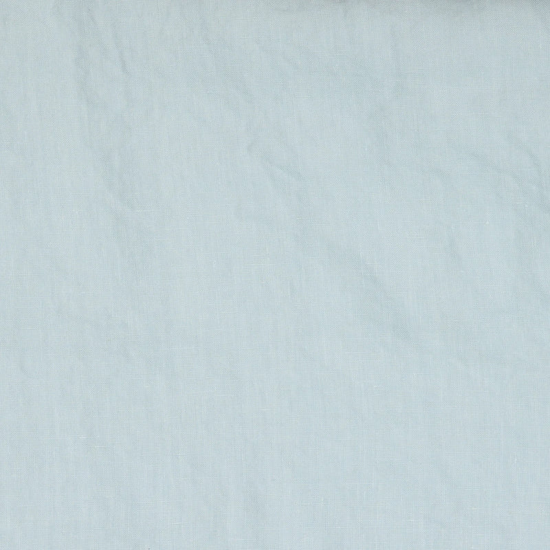 Nappe en lin lavé avec bordure bourdon Bleu Glacier 