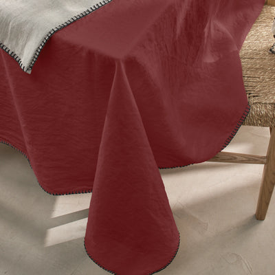 Nappe rect. en lin point de cheval brique