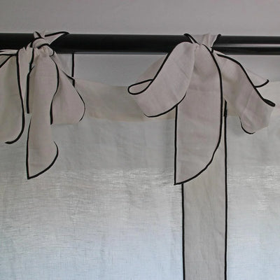 Noeuds supérieurs du rideau à nouettes #colour_blanc-optiqueen lin lavé