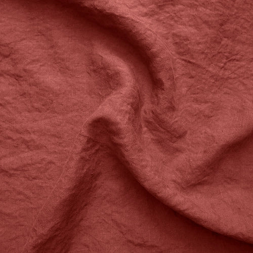 Swatch pour Housse de couette en lin lavé avec bords plats rouge brique