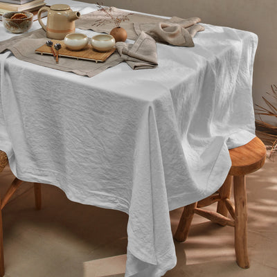 Nappe ajouré sur mesure en lin gris minéral
