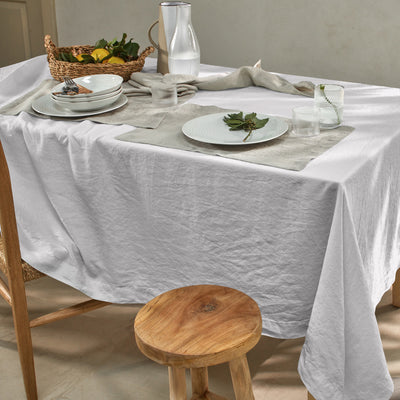 nappe basique en lin gris minéral