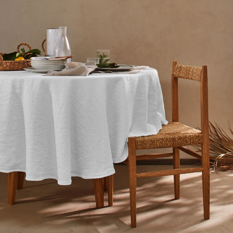 nappe ronde basique en lin gris minéral