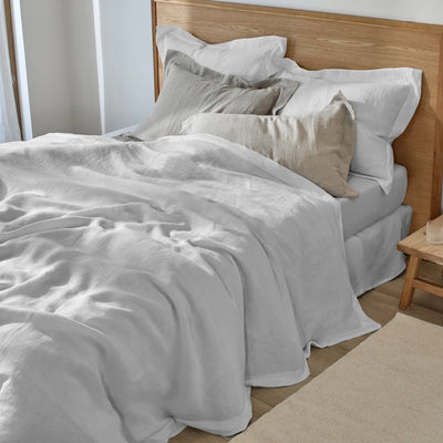 Housse de couette à bords plats gris minéral