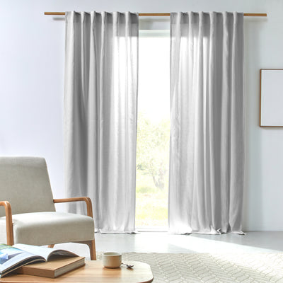 Rideau en lin drapé sur mesure Gris Minéral