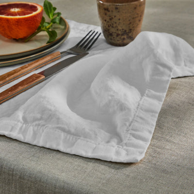 ensemble de 4 sets de table en lin lavé gris minéral