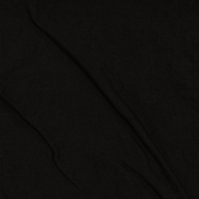 Couvre-lit en lin lavé matelassé Noir 