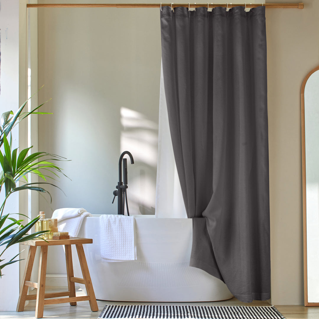 Violetpos Rideau De Douche Rustique Bois Gris Avec Motif Ancre - 90 X 180 Cm Imperméable