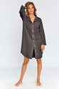 Chemise De Nuit Femme Boutonnée - Pyjama Ample à Manches Longues, Col En V Et Poches Poitrine - Style Petit Ami Confortable - 7