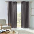 Rideau sur mesure en lin doublure coton gris plomb