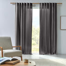 Rideau sur mesure en lin froissé gris plomb