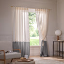 Rideau sur mesure en lin bicolore gris plomb