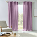 Rideau sur mesure en lin doublure coton lilas