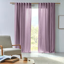 Rideau sur mesure en lin froissé lilas