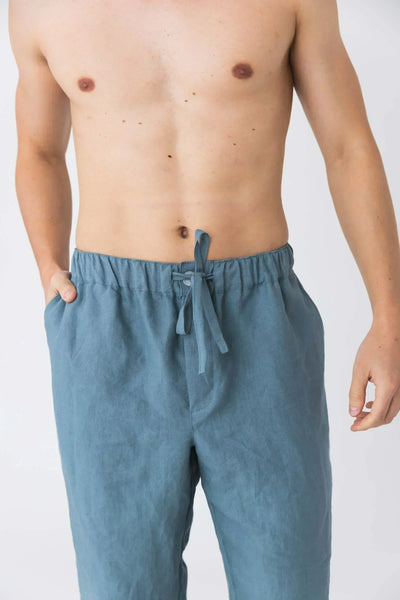 Haut de Pantalon en lin, élastiqué “Gael” Français 11 #colour_bleu-francais