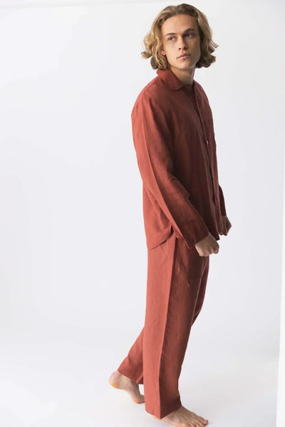 Ensemble de Pyjama en lin “Ronaldo” brique 14 #colour_brique
