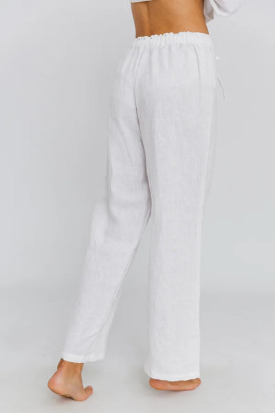 Pantalon de pyjama en lin Blanc 1 #colour_blanc-optique