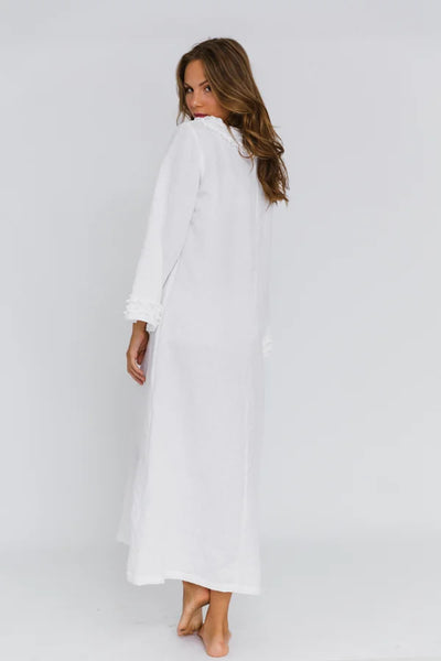 Longue Robe de nuit en lin lavé Blanc 12 #colour_blanc-optique