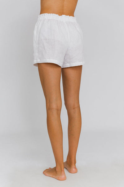Short « Luana » en lin lavé Blanc 4 #colour_blanc-optique
