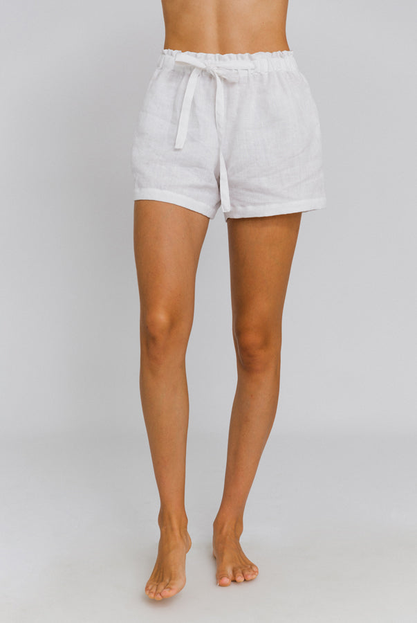 Short en lin lavé « Luana » Blanc 10 