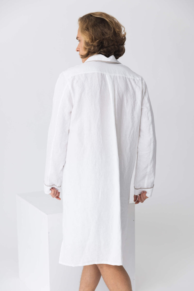 Chemise de nuit en lin lavé blanc-optique 8 