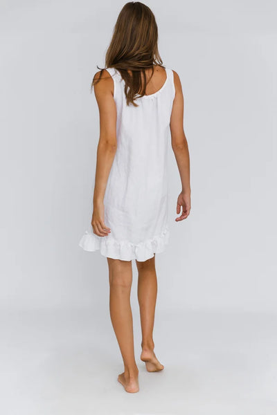 Robe de nuit « Ester » en lin lavé Blanc Optique 4 #colour_blanc-optique