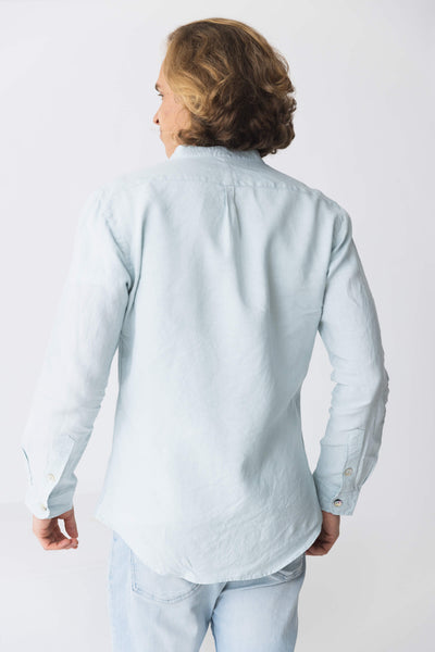 Chemise col mao en lin “Natanael” bleu-glacier 5 #colour_bleu-glacier