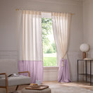 Rideau sur mesure en lin bicolore lilas