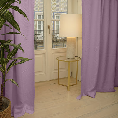 Rideau occultant en lin Lilas sur mesure