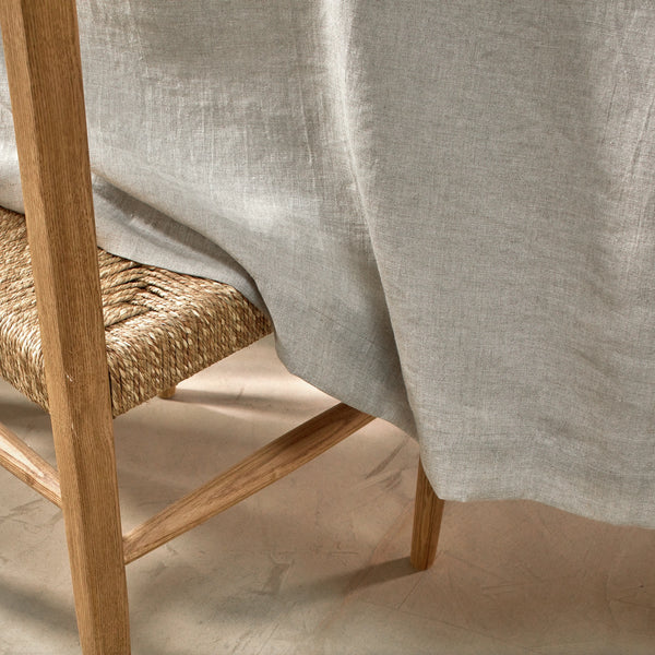 Style Lin Vintage Nappe 100% Coton Lavé Beige - Aspect Lin - 140x260cm - Style Vintage Décontracté Nappe Vintage