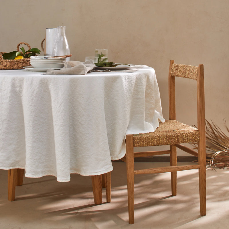 nappe ronde basique en lin ivoire