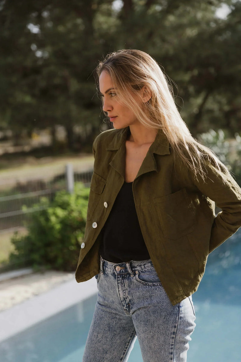 Veste en lin femme chic beige Linenshed