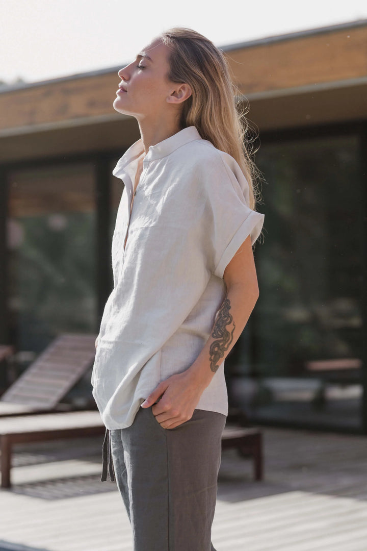 Chemisier Femme Manches Courtes Lane Bryant - Taille Grande 18/20, Noir Et Blanc, Neuf Avec étiquettes