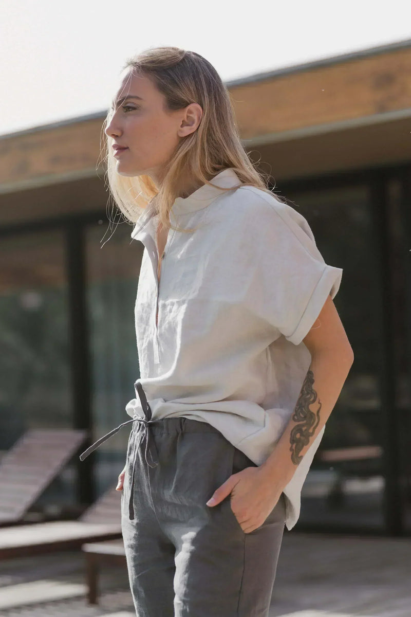 Pantalon décontracté femme chic sale