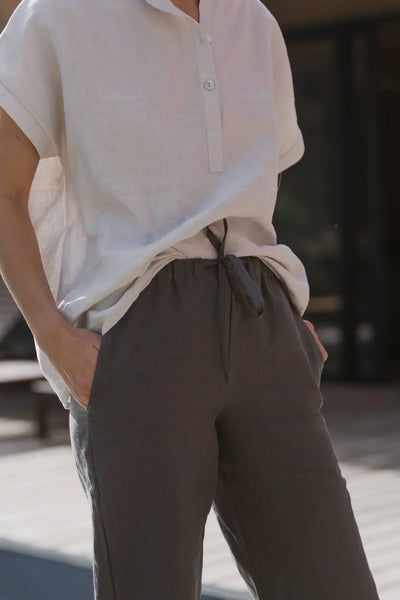 Pantalon décontracté en lin naturel pour femme 11#colour_gris-plomb